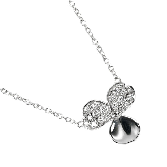 TIFFANY&Co. Necklace Pt950Platinum, Diamond Silver Paper flower Women Used Authentic