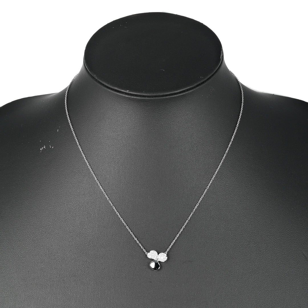 TIFFANY&Co. Necklace Pt950Platinum, Diamond Silver Paper flower Women Used Authentic