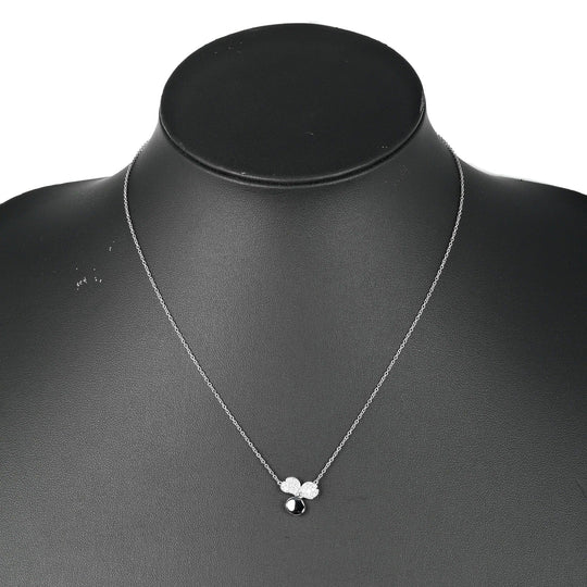 TIFFANY&Co. Necklace Pt950Platinum, Diamond Silver Paper flower Women Used Authentic