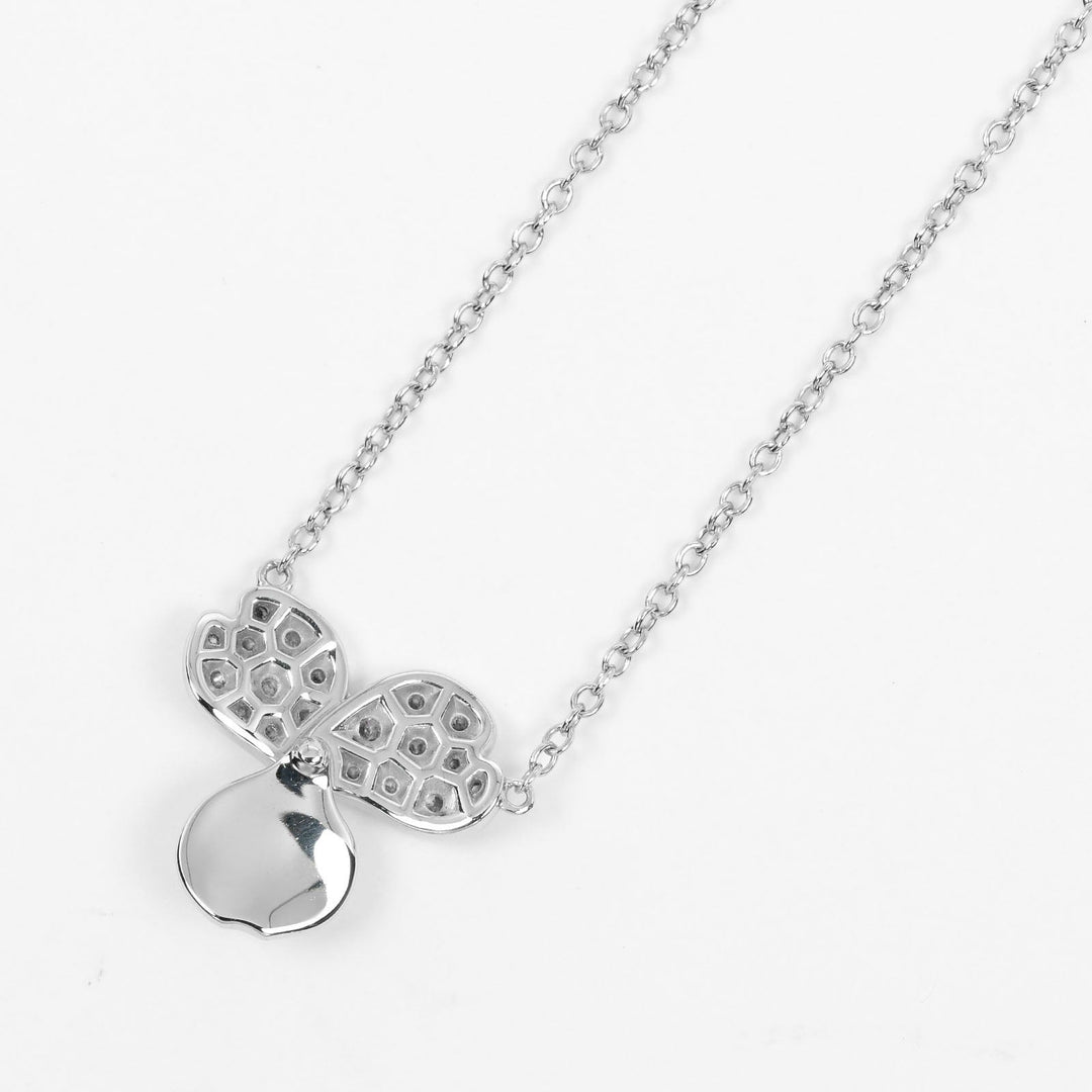 TIFFANY&Co. Necklace Pt950Platinum, Diamond Silver Paper flower Women Used Authentic