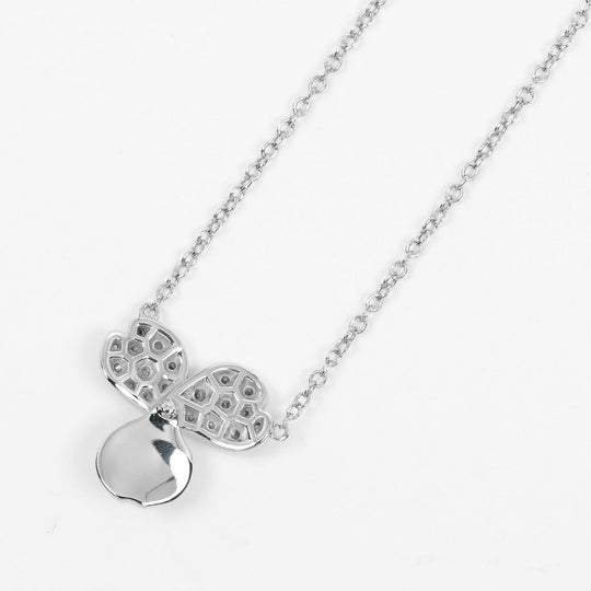 TIFFANY&Co. Necklace Pt950Platinum, Diamond Silver Paper flower Women Used Authentic