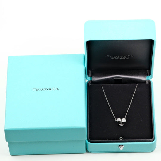 TIFFANY&Co. Necklace Pt950Platinum, Diamond Silver Paper flower Women Used Authentic