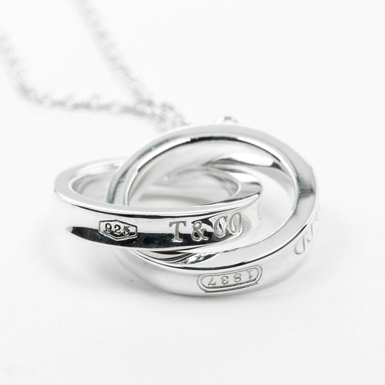 TIFFANY&Co. Necklace Silver925 Silver 1837 Interlocking Circle Women Used Authentic