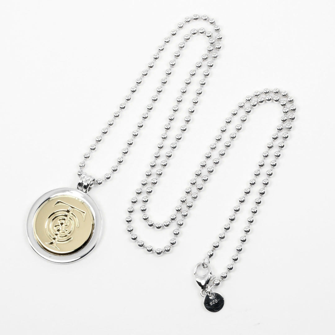 TIFFANY&Co. Necklace Silver925, K18 Yellow Gold Silver 23.6" Ball Chain T & C coin Women Used Authentic