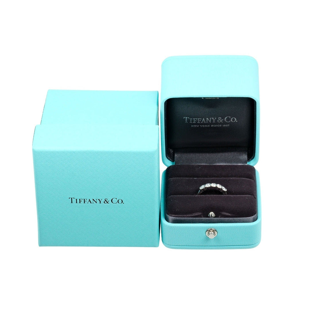 TIFFANY&Co. Ring Pt950 Platinum, 5P Diamond Silver Forever Embrace Women Used Authentic