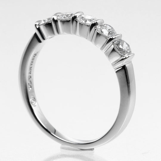 TIFFANY&Co. Ring Pt950 Platinum, 5P Diamond Silver Forever Embrace Women Used Authentic