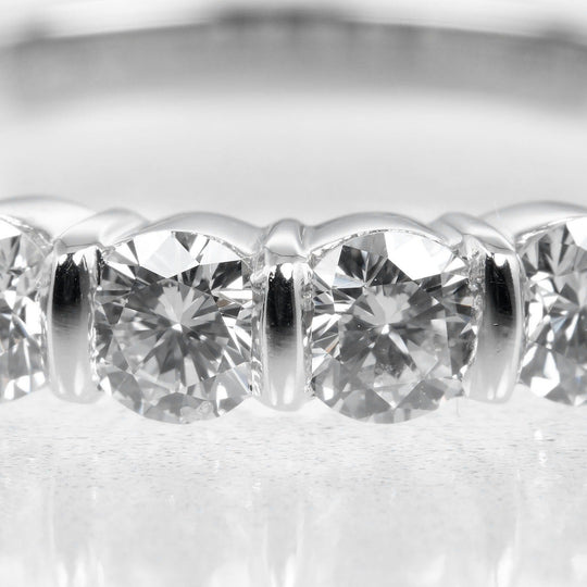 TIFFANY&Co. Ring Pt950 Platinum, 5P Diamond Silver Forever Embrace Women Used Authentic