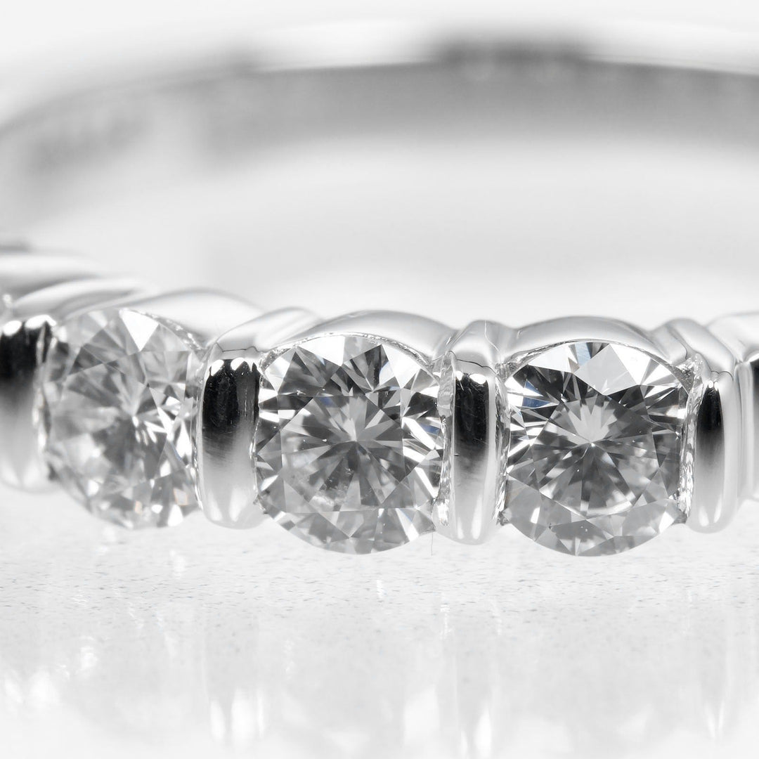 TIFFANY&Co. Ring Pt950 Platinum, 5P Diamond Silver Forever Embrace Women Used Authentic
