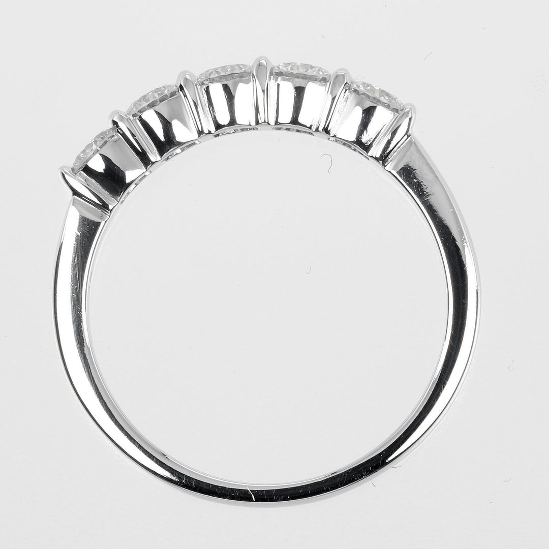 TIFFANY&Co. Ring Pt950 Platinum, 5P Diamond Silver Forever Embrace Women Used Authentic