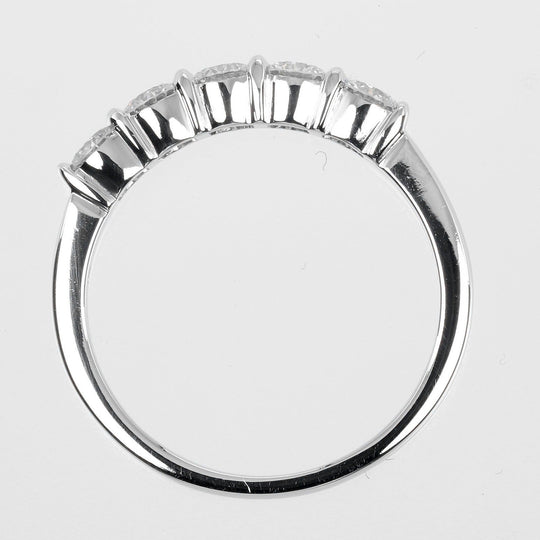 TIFFANY&Co. Ring Pt950 Platinum, 5P Diamond Silver Forever Embrace Women Used Authentic
