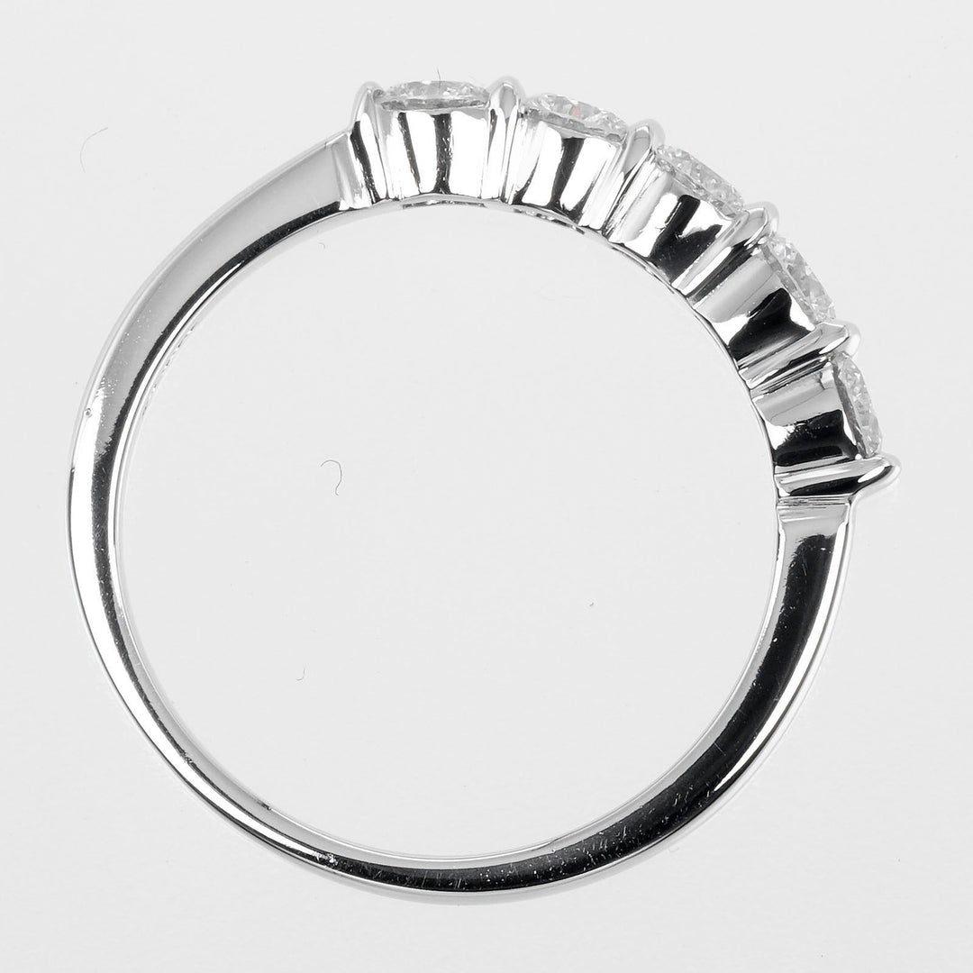 TIFFANY&Co. Ring Pt950 Platinum, 5P Diamond Silver Forever Embrace Women Used Authentic