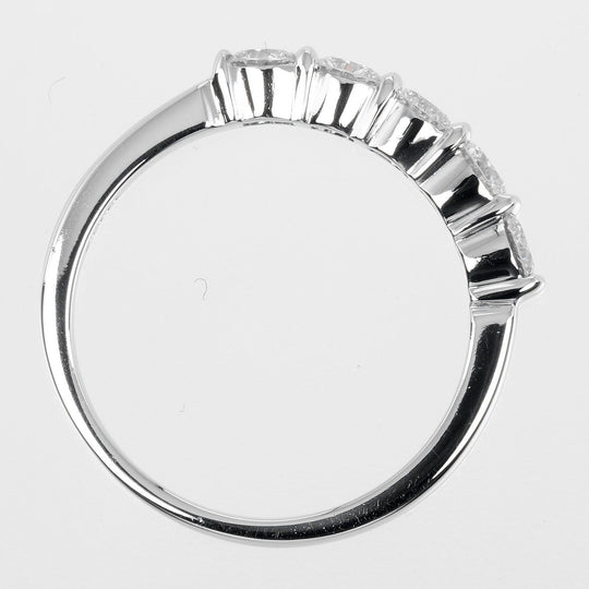 TIFFANY&Co. Ring Pt950 Platinum, 5P Diamond Silver Forever Embrace Women Used Authentic