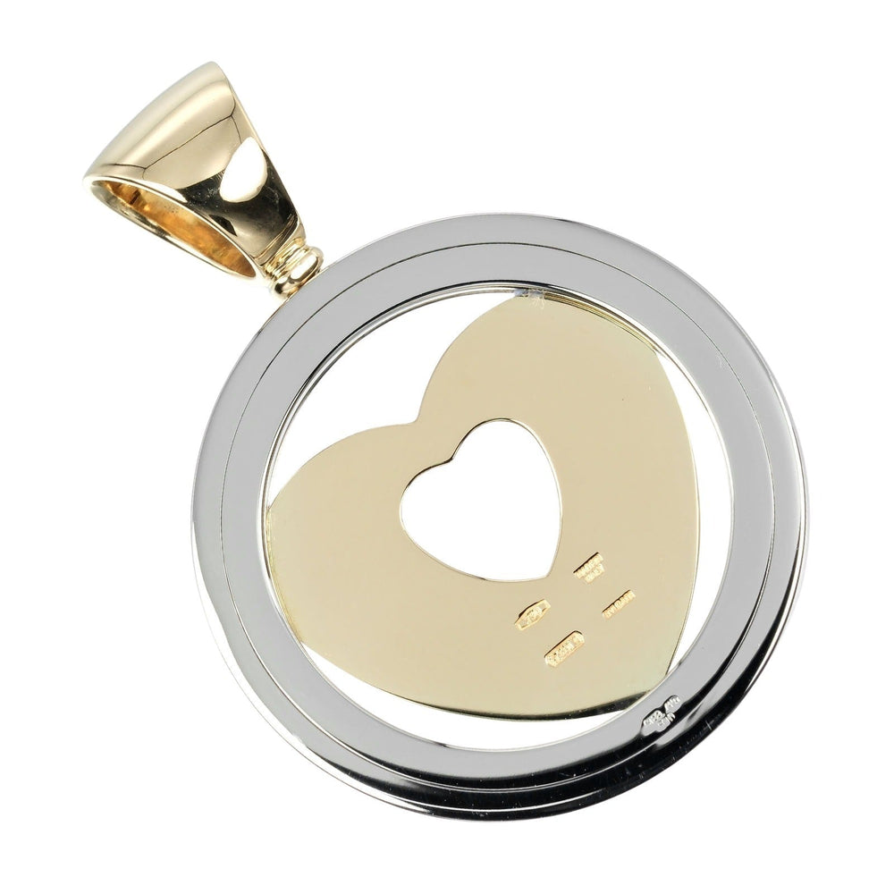 BVLGARI Pendant top K18 Yellow Gold, Stainless Steel gold Tond Heart Women Used Authentic
