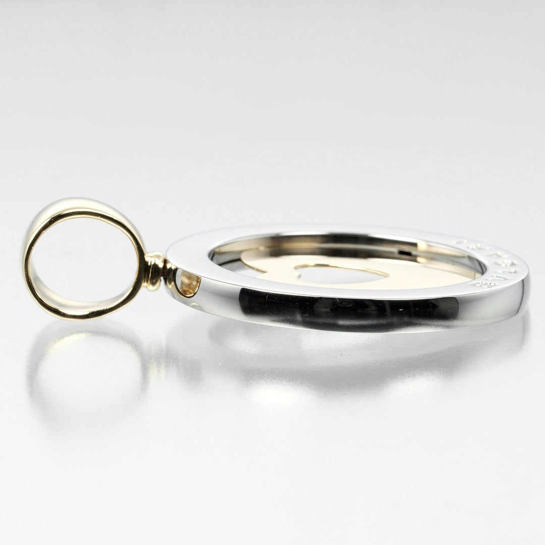 BVLGARI Pendant top K18 Yellow Gold, Stainless Steel gold Tond Heart Women Used Authentic