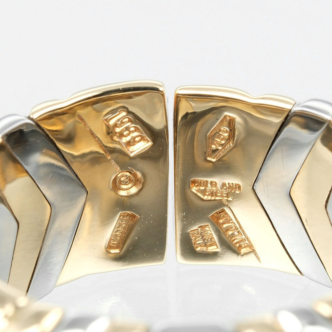 BVLGARI Ring K18 Yellow Gold, Stainless Steel gold Al Beare Women Used Authentic
