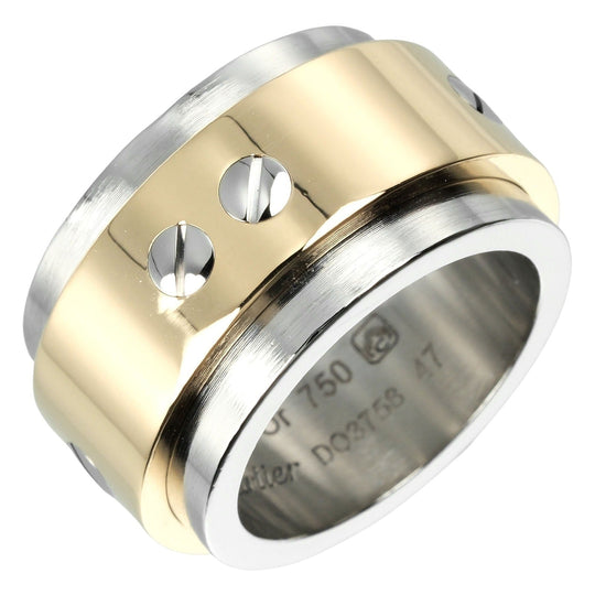 CARTIER Ring K18 Yellow Gold, Stainless Steel gold Santos 100 Women 47 Used Authentic