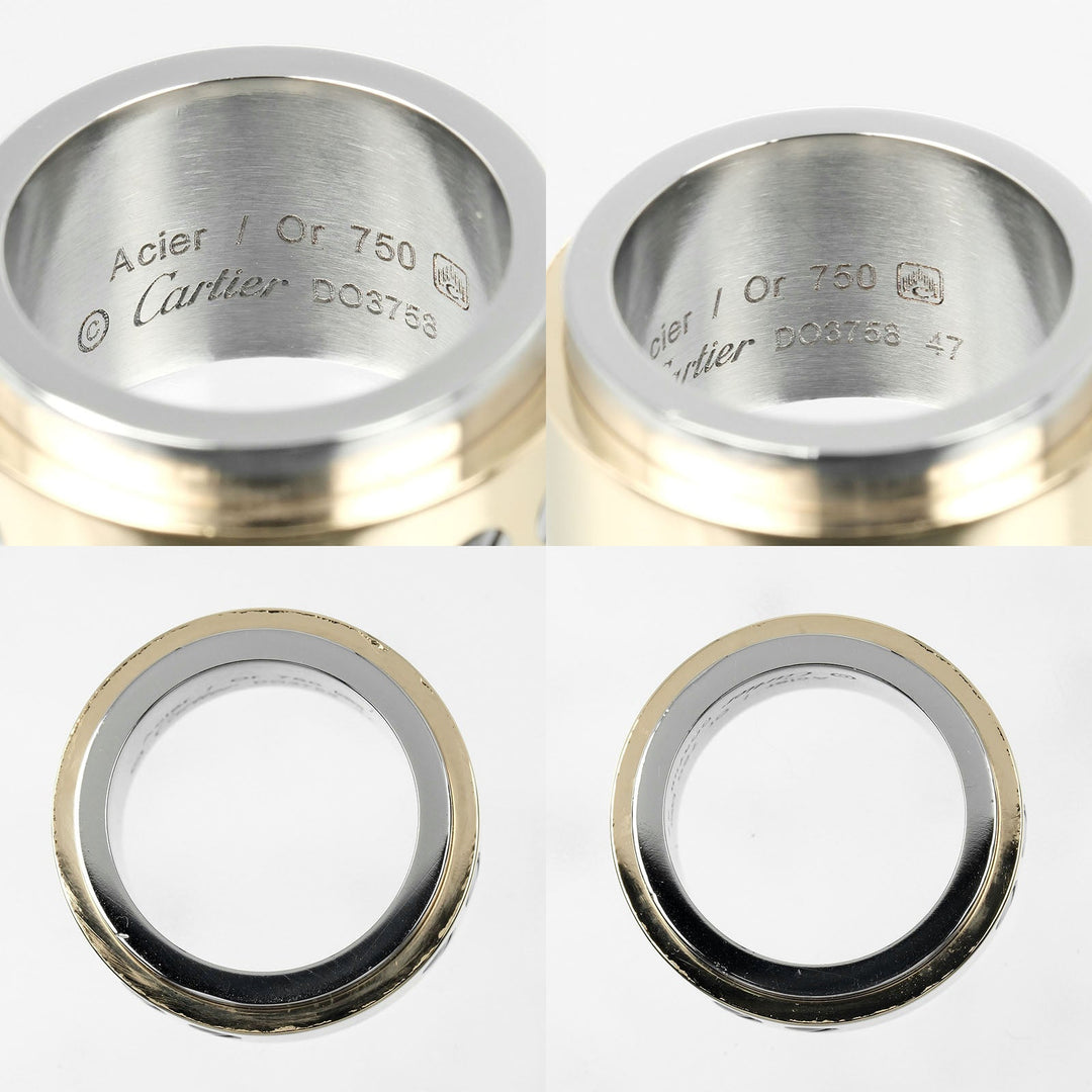 CARTIER Ring K18 Yellow Gold, Stainless Steel gold Santos 100 Women 47 Used Authentic