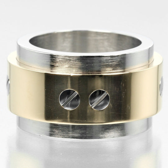 CARTIER Ring K18 Yellow Gold, Stainless Steel gold Santos 100 Women 47 Used Authentic