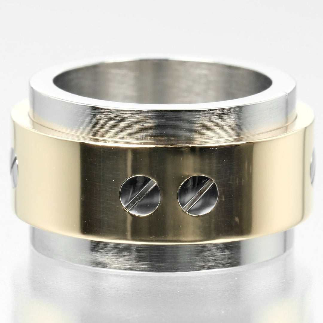 CARTIER Ring K18 Yellow Gold, Stainless Steel gold Santos 100 Women 47 Used Authentic