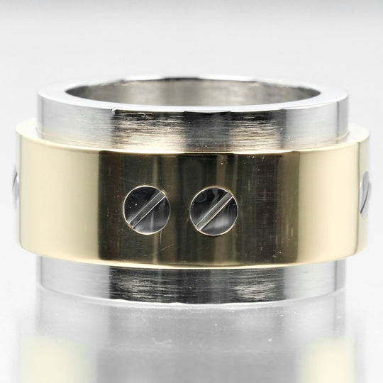 CARTIER Ring K18 Yellow Gold, Stainless Steel gold Santos 100 Women 47 Used Authentic