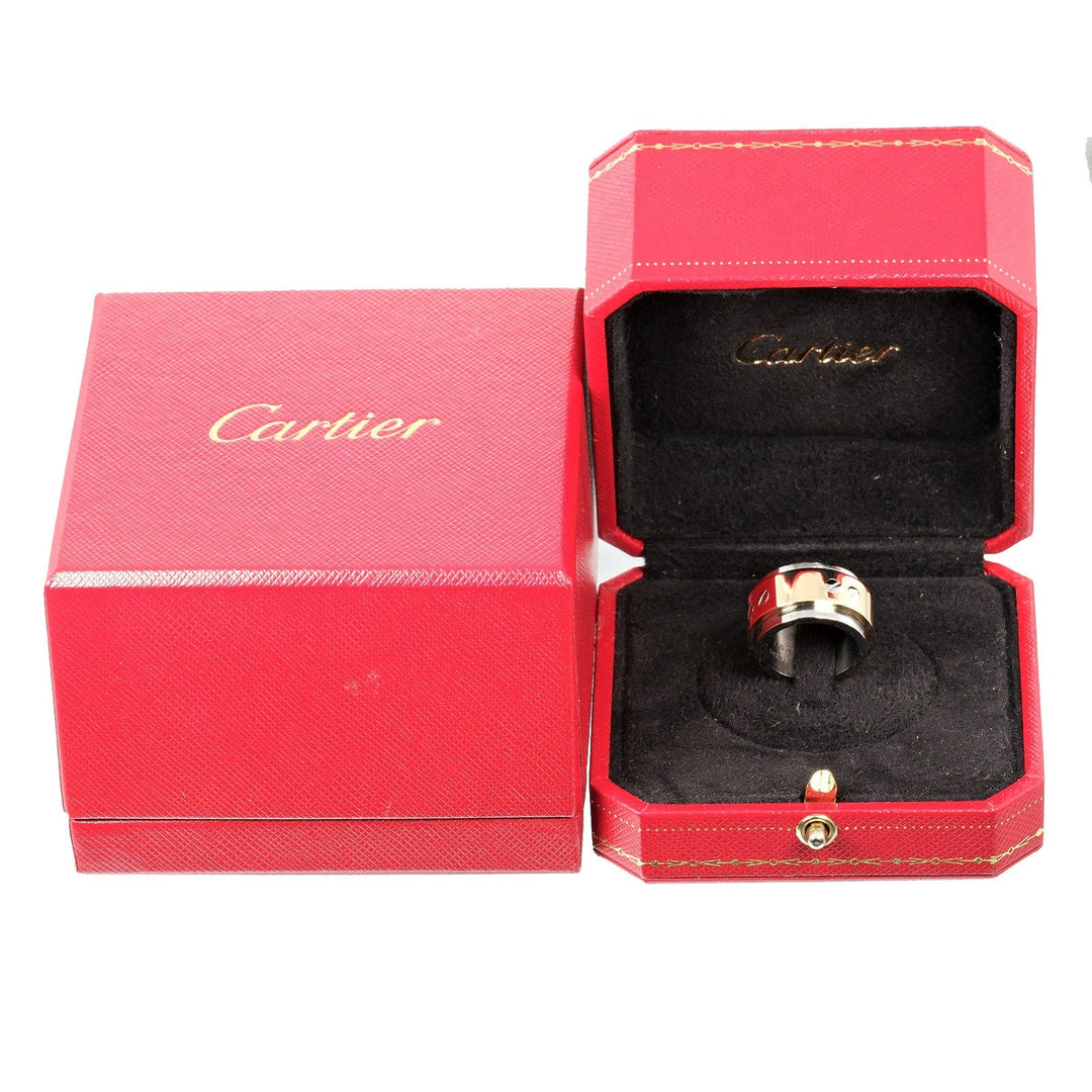 CARTIER Ring K18 Yellow Gold, Stainless Steel gold Santos 100 Women 47 Used Authentic