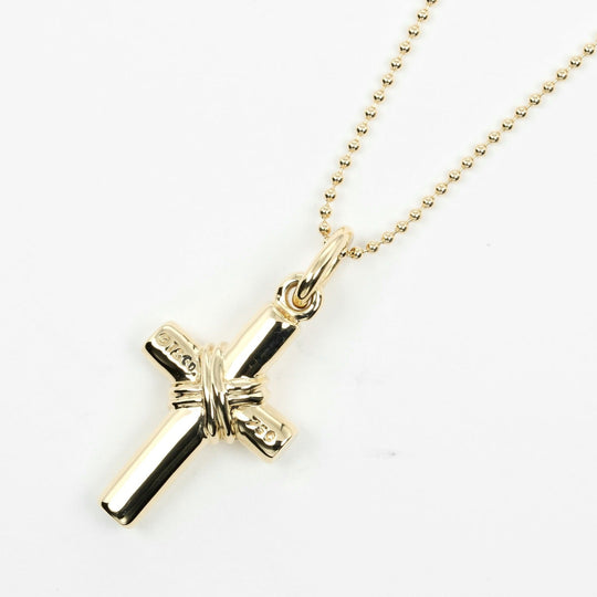 TIFFANY&Co. Necklace K18 yellow gold gold Signature cross Women Used Authentic