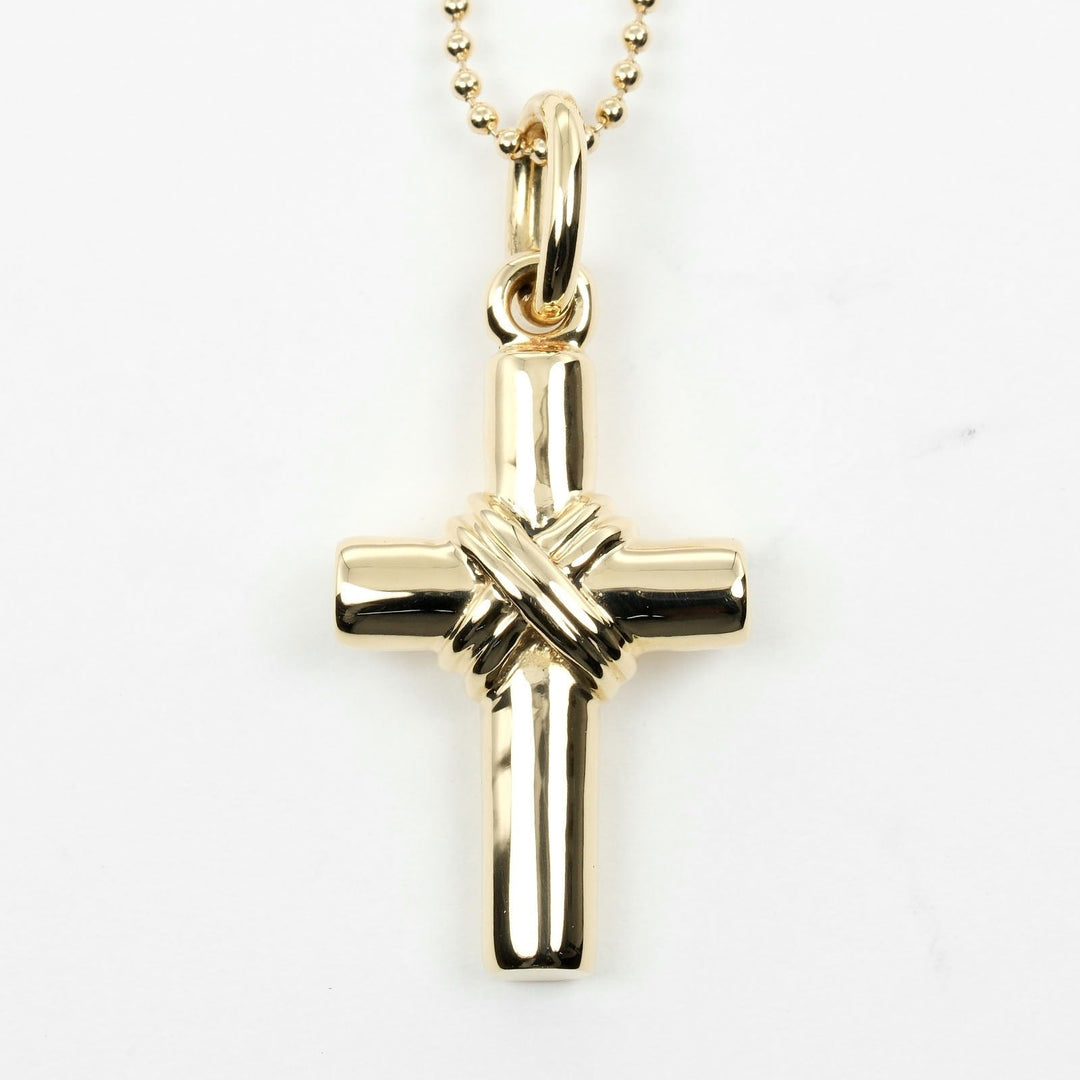 TIFFANY&Co. Necklace K18 yellow gold gold Signature cross Women Used Authentic