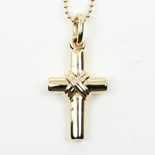 TIFFANY&Co. Necklace K18 yellow gold gold Signature cross Women Used Authentic