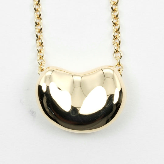 TIFFANY&Co. Necklace K18 yellow gold gold Bean Women Used Authentic