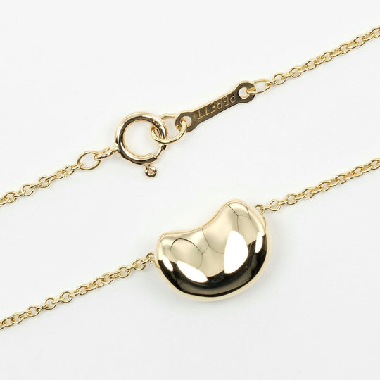 TIFFANY&Co. Necklace K18 yellow gold gold Bean Women Used Authentic