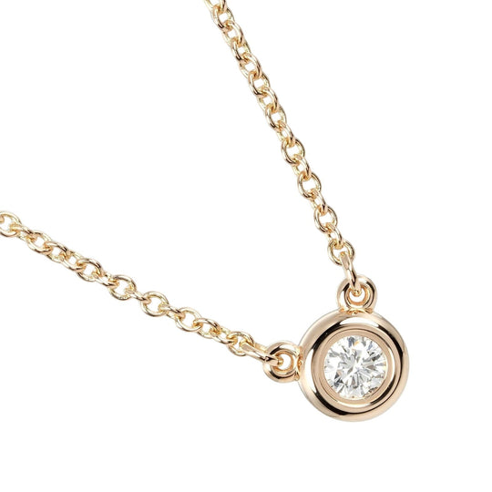 TIFFANY&Co. Necklace K18 pink gold, diamond gold Top width 0.2" By the yard Women Used Authentic