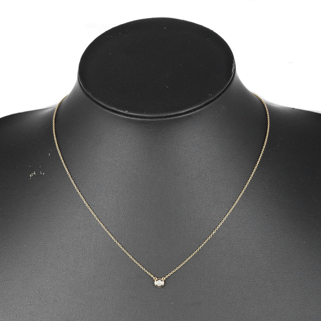 TIFFANY&Co. Necklace K18 pink gold, diamond gold Top width 0.2" By the yard Women Used Authentic