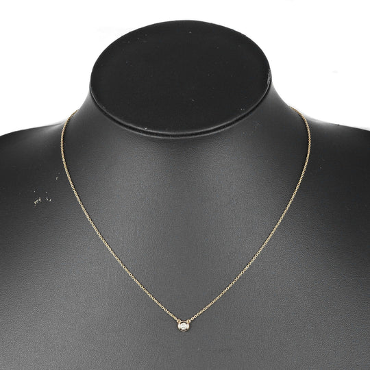 TIFFANY&Co. Necklace K18 pink gold, diamond gold Top width 0.2" By the yard Women Used Authentic