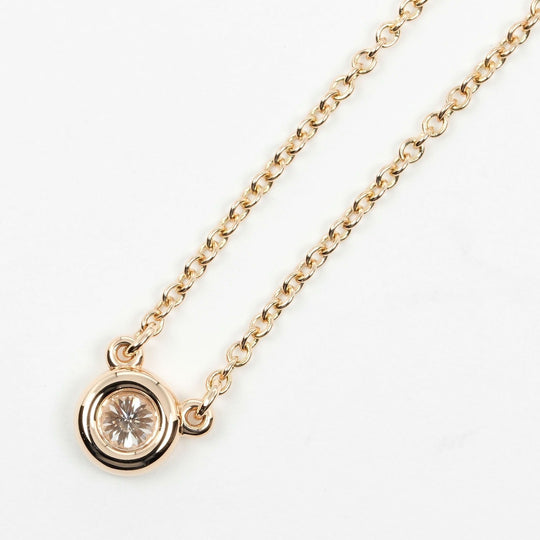 TIFFANY&Co. Necklace K18 pink gold, diamond gold Top width 0.2" By the yard Women Used Authentic