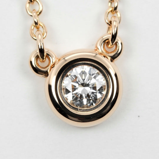 TIFFANY&Co. Necklace K18 pink gold, diamond gold Top width 0.2" By the yard Women Used Authentic