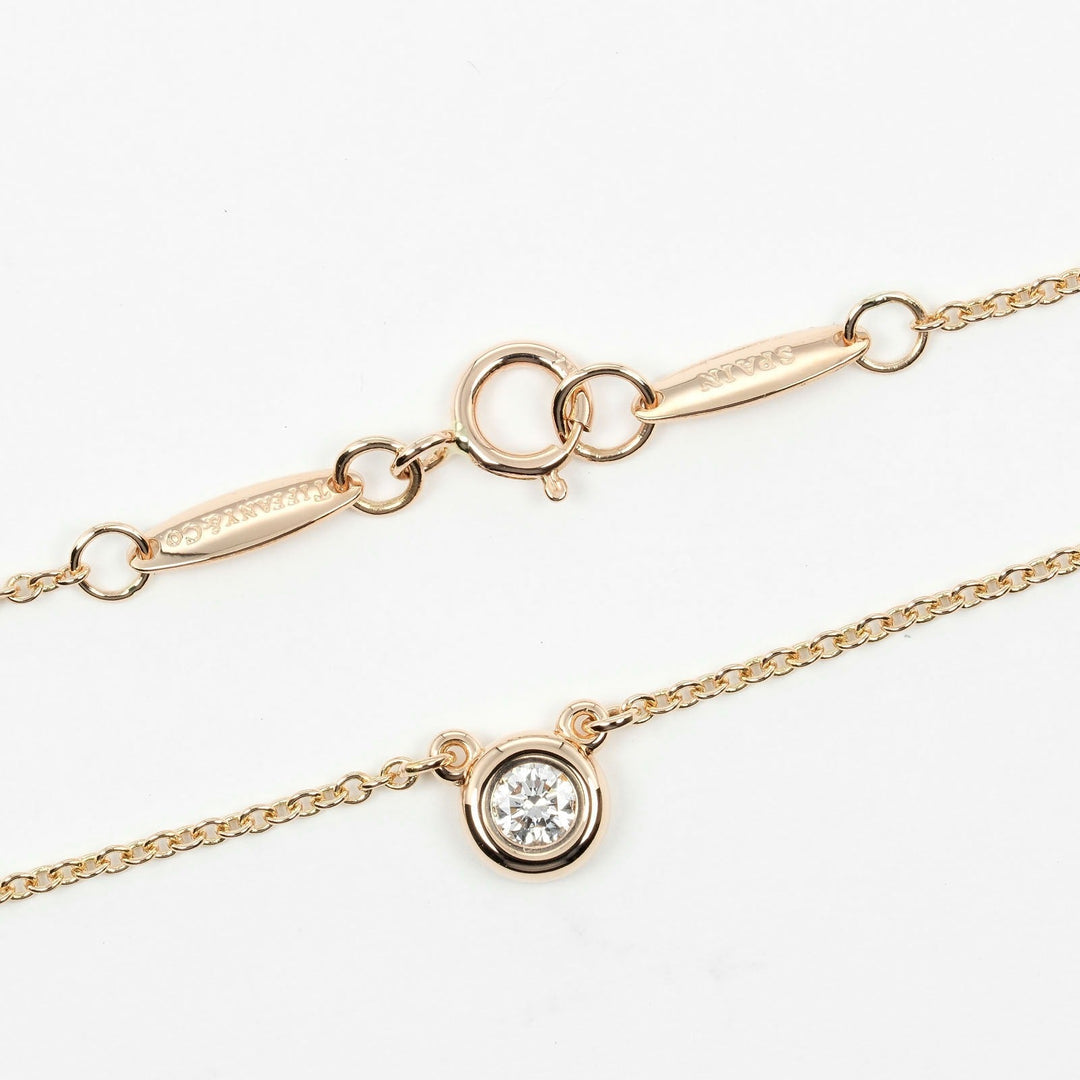 TIFFANY&Co. Necklace K18 pink gold, diamond gold Top width 0.2" By the yard Women Used Authentic
