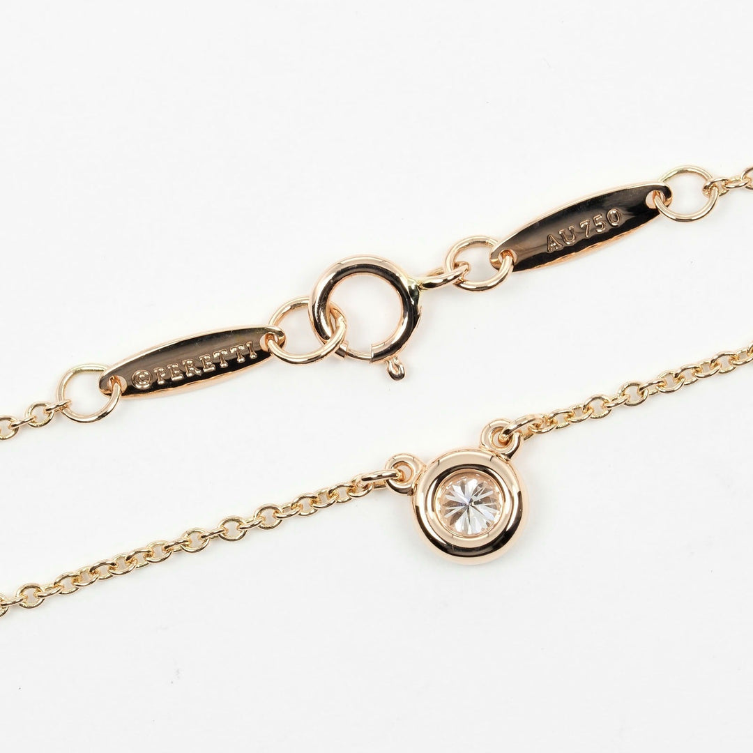 TIFFANY&Co. Necklace K18 pink gold, diamond gold Top width 0.2" By the yard Women Used Authentic