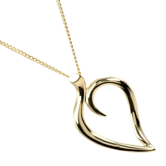 TIFFANY&Co. Necklace K18 yellow gold gold Leaf heart Women Used Authentic