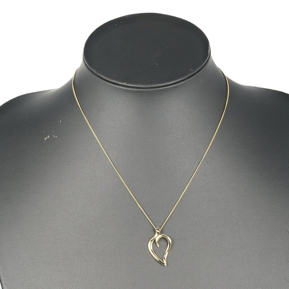 TIFFANY&Co. Necklace K18 yellow gold gold Leaf heart Women Used Authentic
