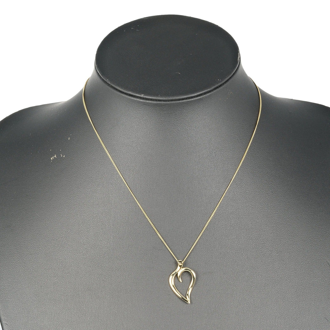 TIFFANY&Co. Necklace K18 yellow gold gold Leaf heart Women Used Authentic