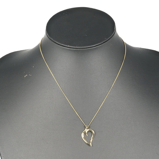TIFFANY&Co. Necklace K18 yellow gold gold Leaf heart Women Used Authentic