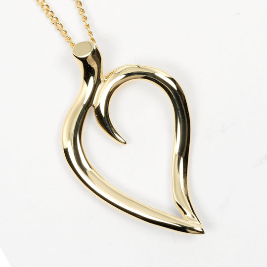 TIFFANY&Co. Necklace K18 yellow gold gold Leaf heart Women Used Authentic