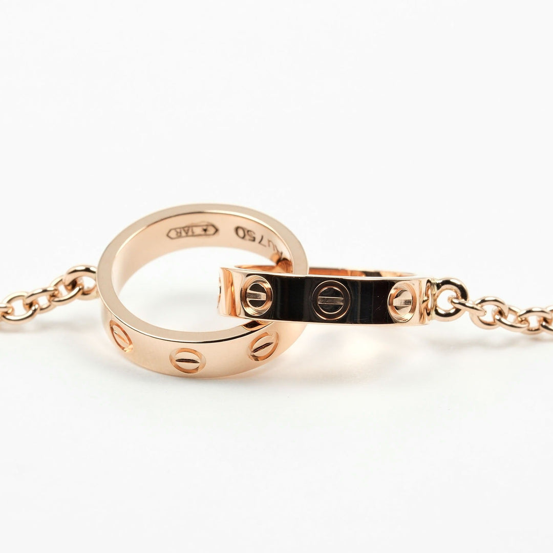 CARTIER Necklace K18 Pink Gold gold Baby love Women Used Authentic