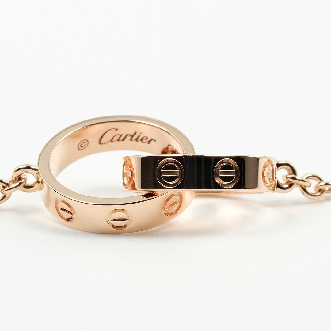 CARTIER Necklace K18 Pink Gold gold Baby love Women Used Authentic