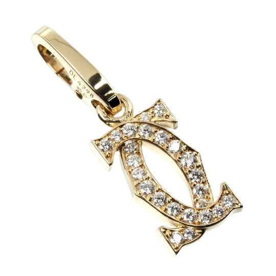 CARTIER Pendant top K18 Yellow Gold, Diamond gold 2C charm Women Used Authentic