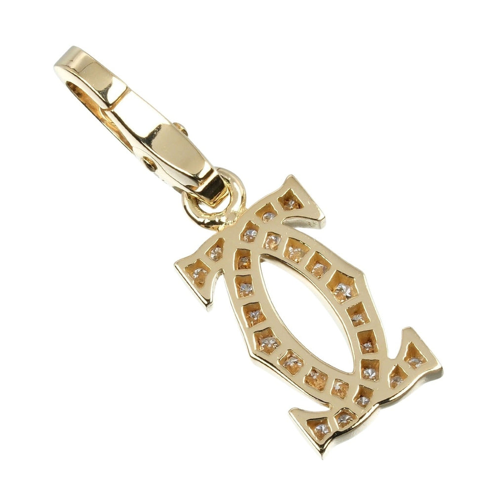 CARTIER Pendant top K18 Yellow Gold, Diamond gold 2C charm Women Used Authentic