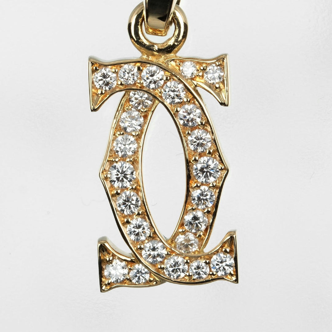 CARTIER Pendant top K18 Yellow Gold, Diamond gold 2C charm Women Used Authentic