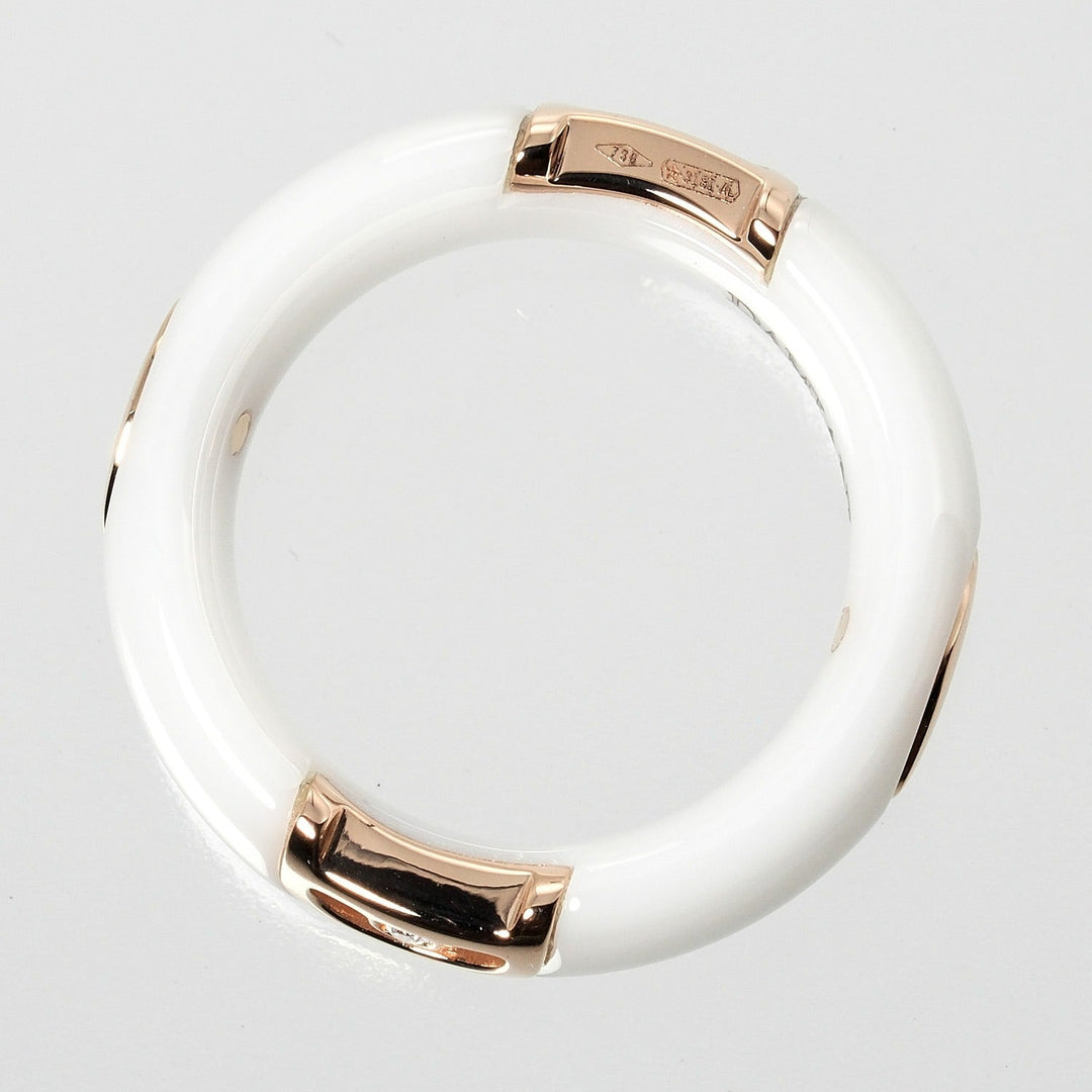 Damiani Ring 18k pink gold, diamond, white ceramic white Fine jewelry D icon Women Used Authentic