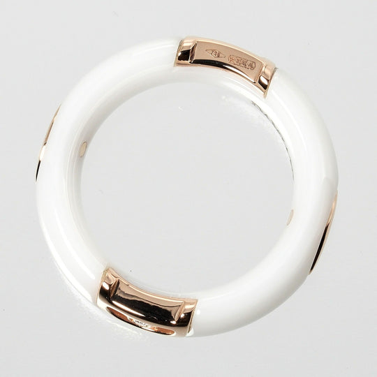 Damiani Ring 18k pink gold, diamond, white ceramic white Fine jewelry D icon Women Used Authentic