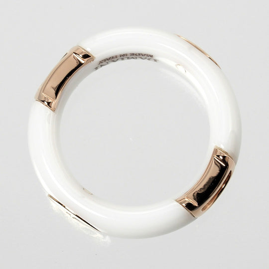 Damiani Ring 18k pink gold, diamond, white ceramic white Fine jewelry D icon Women Used Authentic